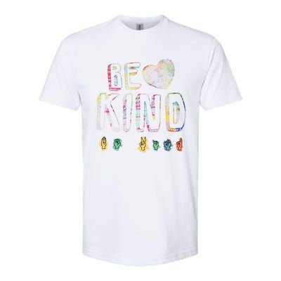 Asl American Sign Language Be Kind Hand Alphabet Gift Softstyle CVC T-Shirt