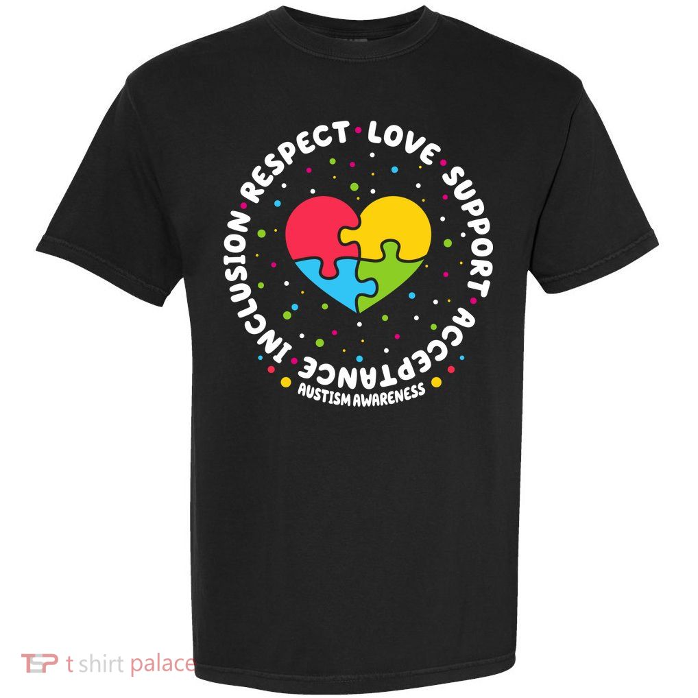 Autism Awareness Support Puzzle Heart Garment-Dyed Heavyweight T-Shirt
