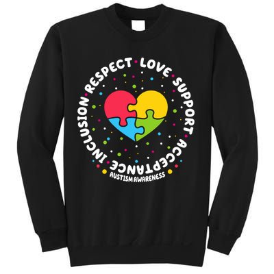 Autism Awareness Support Puzzle Heart Sweatshirt