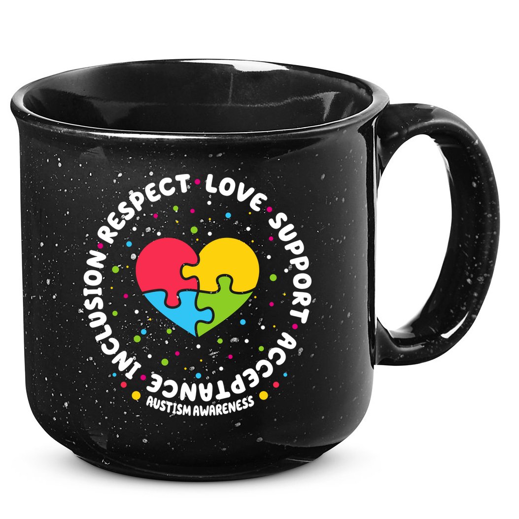 Autism Awareness Support Puzzle Heart 15oz Campfire Ceramic Mug