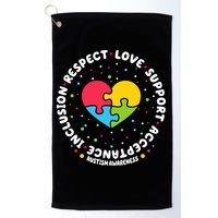 Autism Awareness Support Puzzle Heart Golf Towel