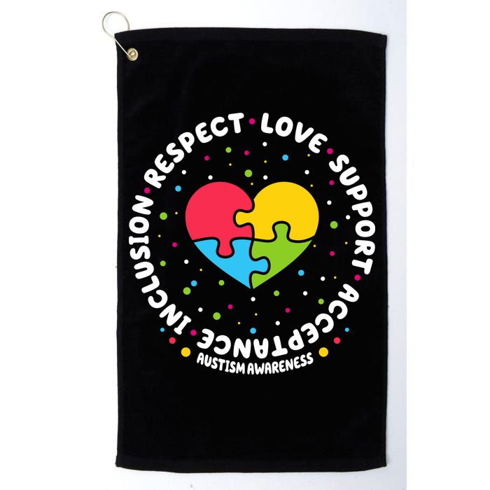 Autism Awareness Support Puzzle Heart Golf Towel