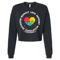Autism Awareness Support Puzzle Heart Cropped Pullover Crew