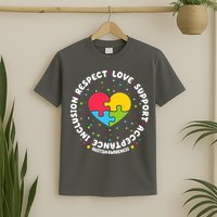 Autism Awareness Support Puzzle Heart T-Shirt