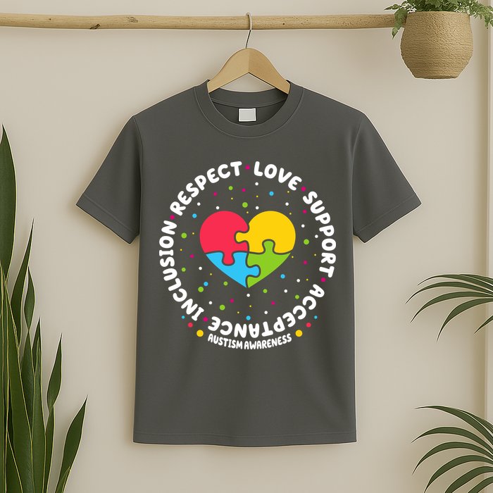 Autism Awareness Support Puzzle Heart T-Shirt