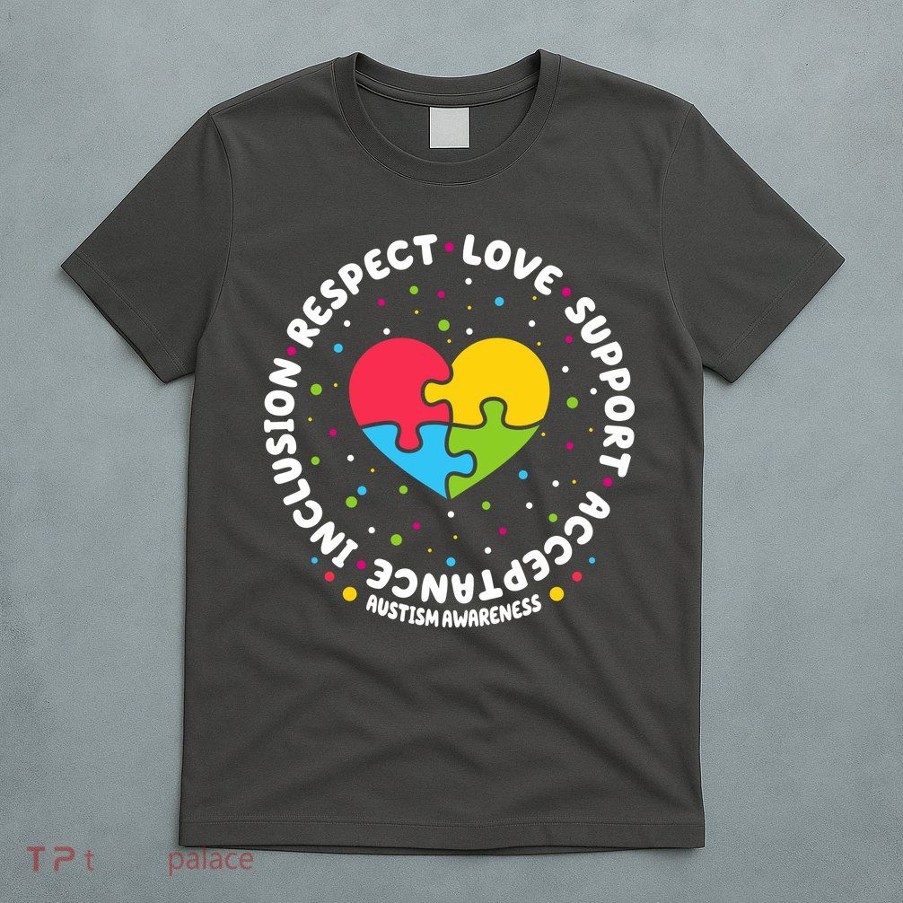Autism Awareness Support Puzzle Heart T-Shirt
