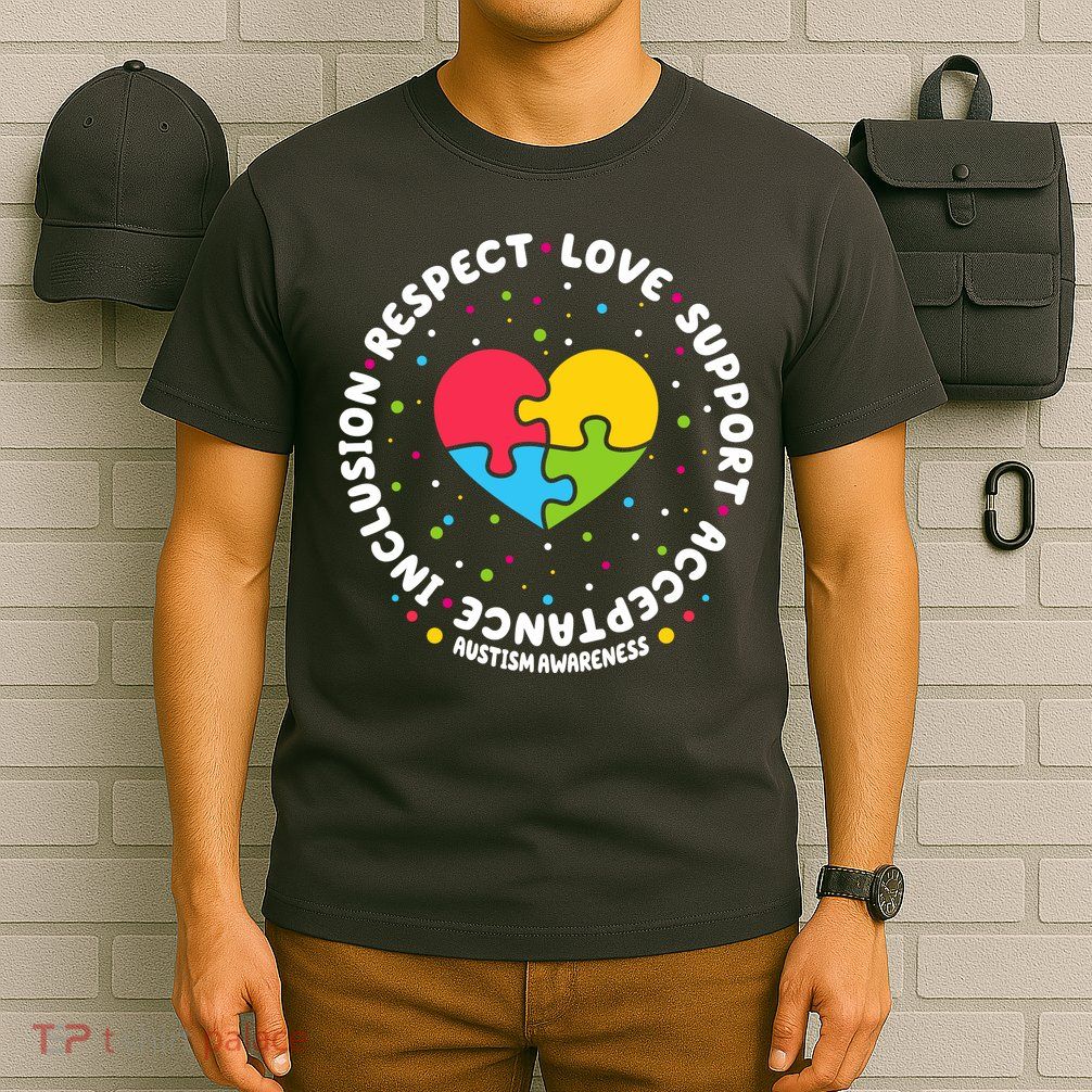 Autism Awareness Support Puzzle Heart T-Shirt