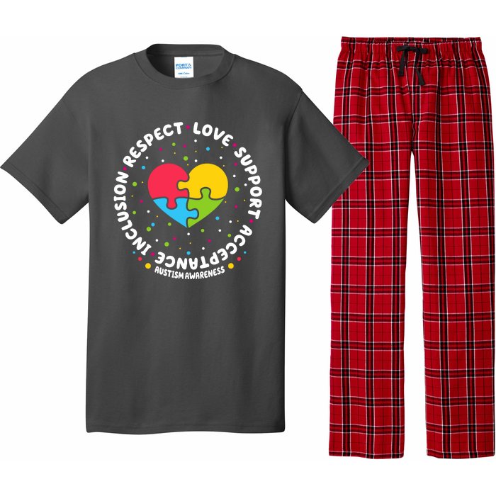 Autism Awareness Support Puzzle Heart Pajama Set