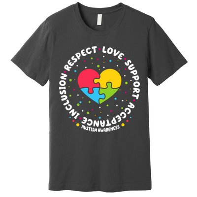 Autism Awareness Support Puzzle Heart Premium T-Shirt