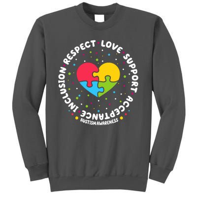 Autism Awareness Support Puzzle Heart Tall Sweatshirt