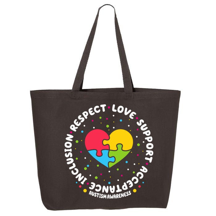Autism Awareness Support Puzzle Heart 25L Jumbo Tote