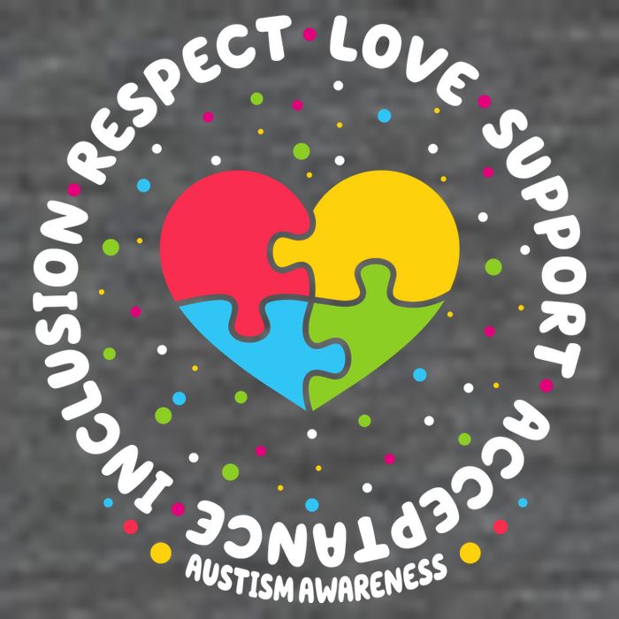Autism Awareness Support Puzzle Heart Baby Bodysuit