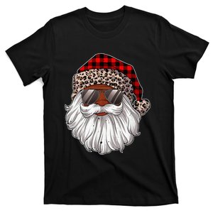 african american santa claus black christmas leopard xmas T-Shirt