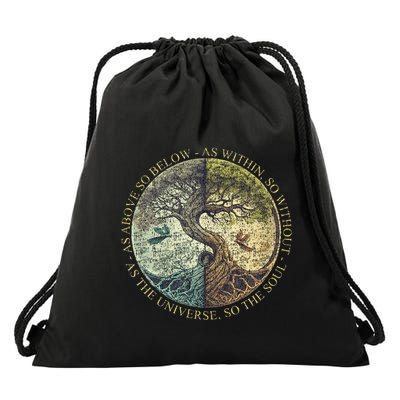 As Above So Below As Within So Without Tree Drawstring Bag