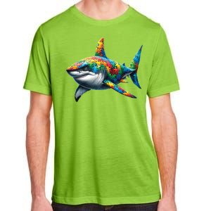 Autism Awareness Shark Puzzles Autism Mom Support Gift Adult ChromaSoft Performance T-Shirt