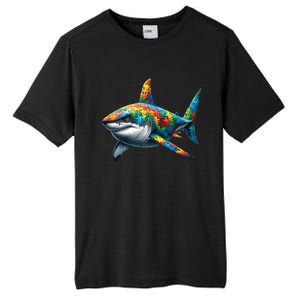 Autism Awareness Shark Puzzles Autism Mom Support Gift Tall Fusion ChromaSoft Performance T-Shirt