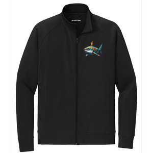 Autism Awareness Shark Puzzles Autism Mom Support Gift Stretch Full-Zip Cadet Jacket