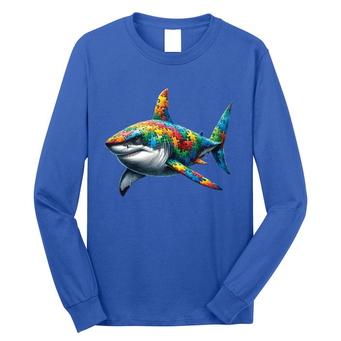 Autism Awareness Shark Puzzles Autism Mom Support Gift Long Sleeve Shirt