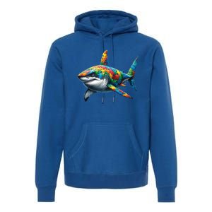 Autism Awareness Shark Puzzles Autism Mom Support Gift Premium Hoodie