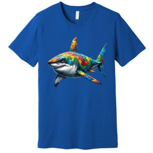 Autism Awareness Shark Puzzles Autism Mom Support Gift Premium T-Shirt