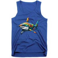 Autism Awareness Shark Puzzles Autism Mom Support Gift Tank Top