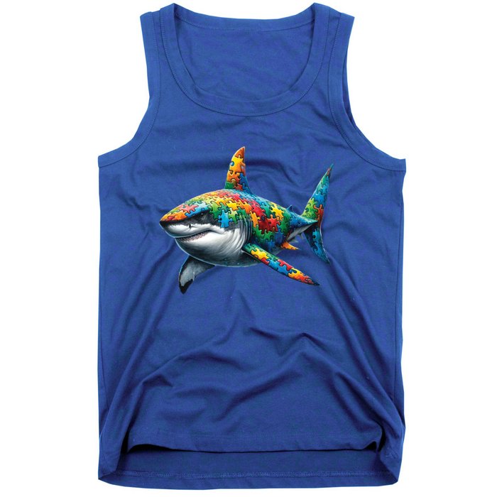 Autism Awareness Shark Puzzles Autism Mom Support Gift Tank Top