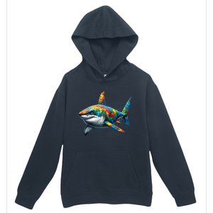 Autism Awareness Shark Puzzles Autism Mom Support Gift Urban Pullover Hoodie