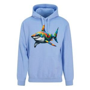 Autism Awareness Shark Puzzles Autism Mom Support Gift Unisex Surf Hoodie