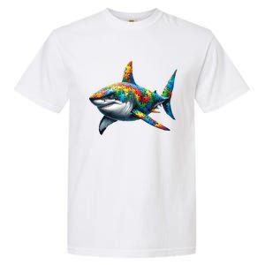 Autism Awareness Shark Puzzles Autism Mom Support Gift Garment-Dyed Heavyweight T-Shirt