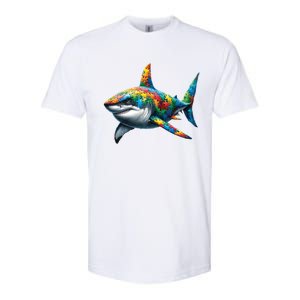 Autism Awareness Shark Puzzles Autism Mom Support Gift Softstyle CVC T-Shirt