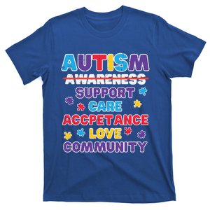 Autism Awareness Support Care Acceptance Gift T-Shirt