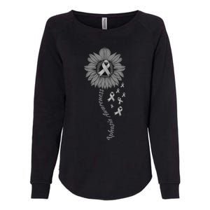 Aphasia Awareness Sunflower Gray Ribbon Support Family Womens California Wash Sweatshirt