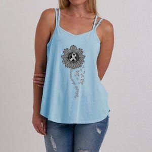 Aphasia Awareness Sunflower Gray Ribbon Support Family Women's Strappy Tank