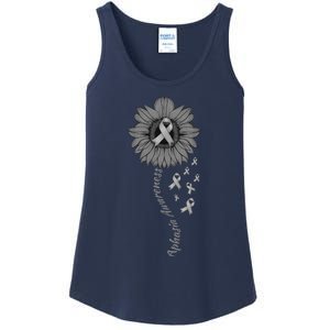 Aphasia Awareness Sunflower Gray Ribbon Support Family Ladies Essential Tank