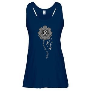 Aphasia Awareness Sunflower Gray Ribbon Support Family Ladies Essential Flowy Tank