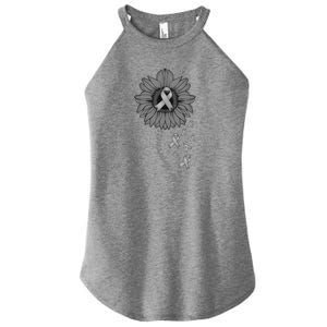 Aphasia Awareness Sunflower Gray Ribbon Support Family Women's Perfect Tri Rocker Tank