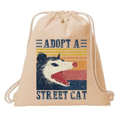 Adopt A S.T.R.E.E.T C..A.T Funny Opossum Drawstring Bag