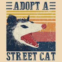 Adopt A S.T.R.E.E.T C..A.T Funny Opossum Drawstring Bag