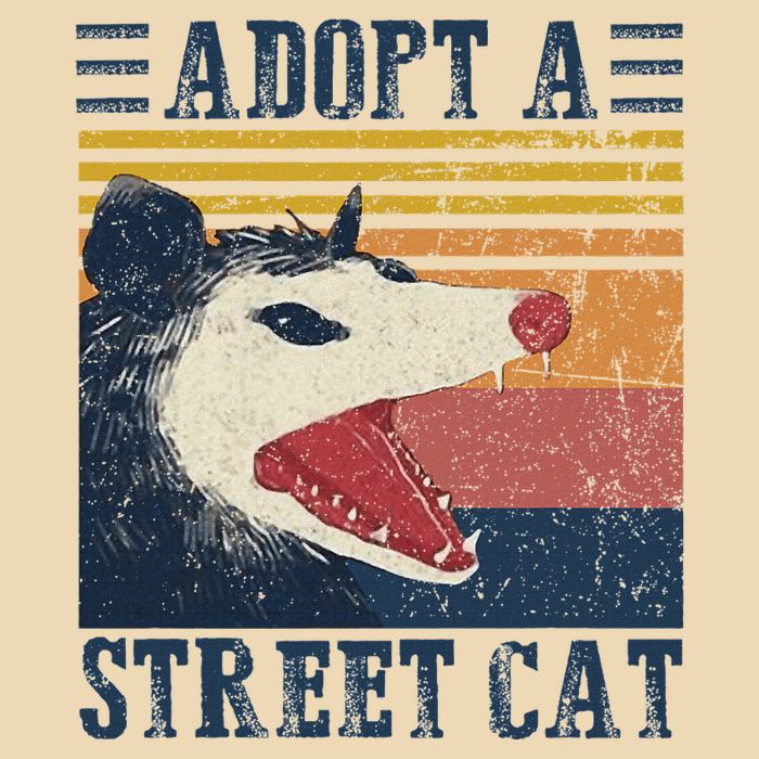Adopt A S.T.R.E.E.T C..A.T Funny Opossum Drawstring Bag