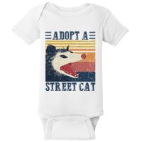 Adopt A S.T.R.E.E.T C..A.T Funny Opossum Baby Bodysuit