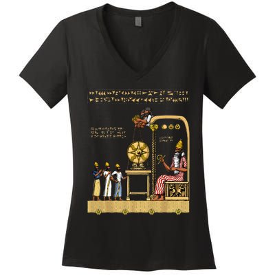 Anunnaki Alien Sumerian Gods Ancient Babylonian Women's V-Neck T-Shirt