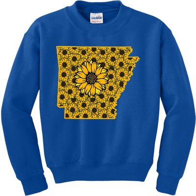 Arkansas America Summer Sunflower Flower Floral Art Nature Gift Kids Sweatshirt