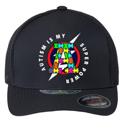 AUTISM, AUTISM SUPERHERO, AUTISM SUPERPOWER Flexfit Unipanel Trucker Cap