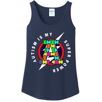 AUTISM, AUTISM SUPERHERO, AUTISM SUPERPOWER Ladies Essential Tank