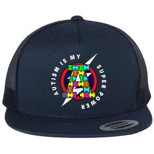 AUTISM, AUTISM SUPERHERO, AUTISM SUPERPOWER Flat Bill Trucker Hat