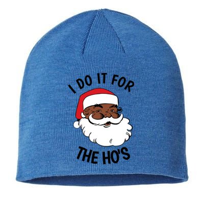 African American Santa Gift Christmas I Do It For The Hos Great Gift Sustainable Beanie