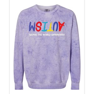 Autism Awareness Seeing The World Differently Colorblast Crewneck Sweatshirt