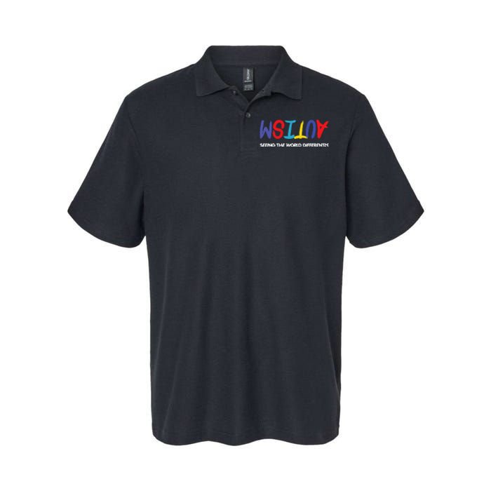 Autism Awareness Seeing The World Differently Softstyle Adult Sport Polo