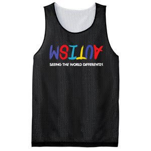 Autism Awareness Seeing The World Differently Mesh Reversible Basketball Jersey Tank