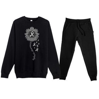 Aphasia Awareness Sunflower Gift Premium Crewneck Sweatsuit Set